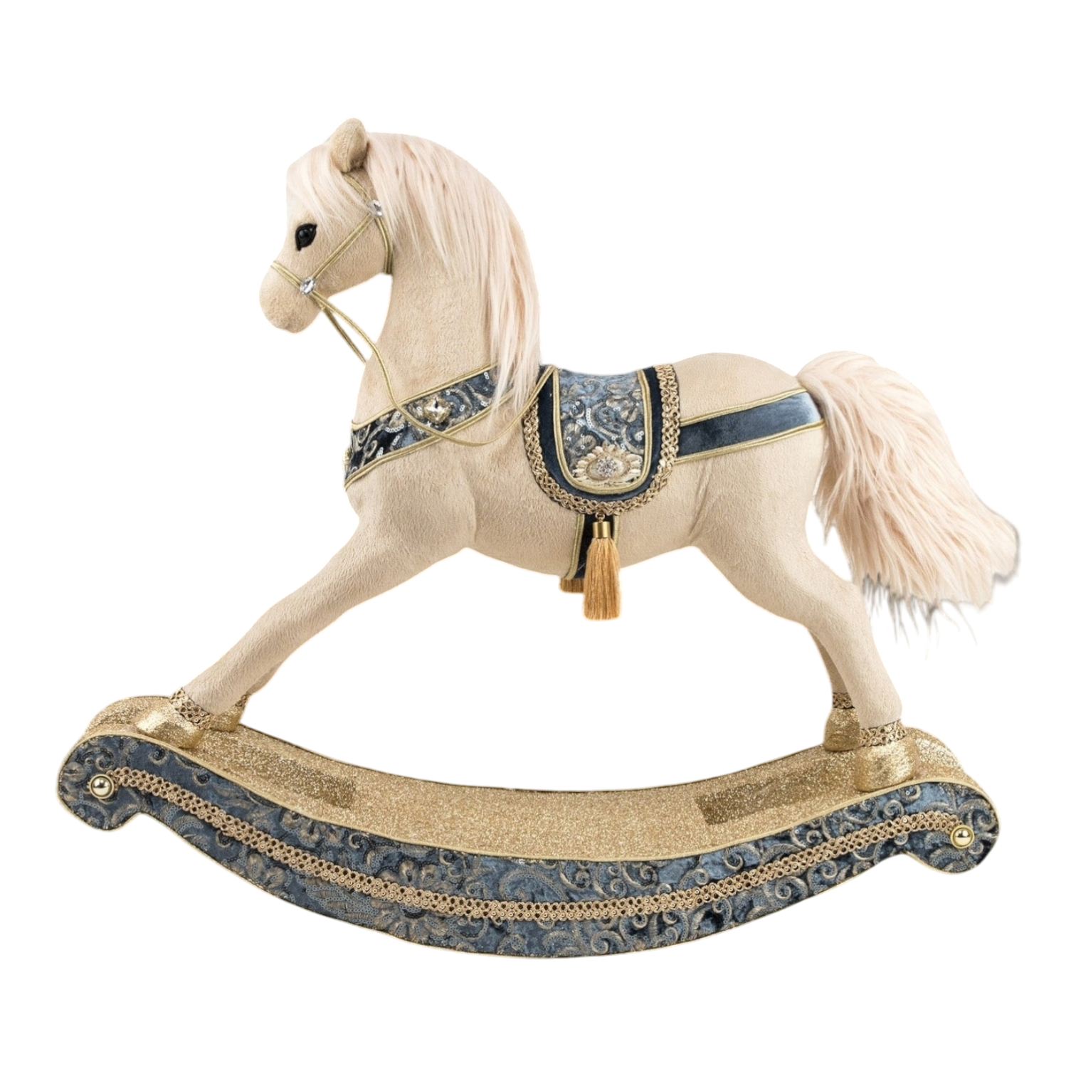 Rocking Horse, White / Blue / Champagne