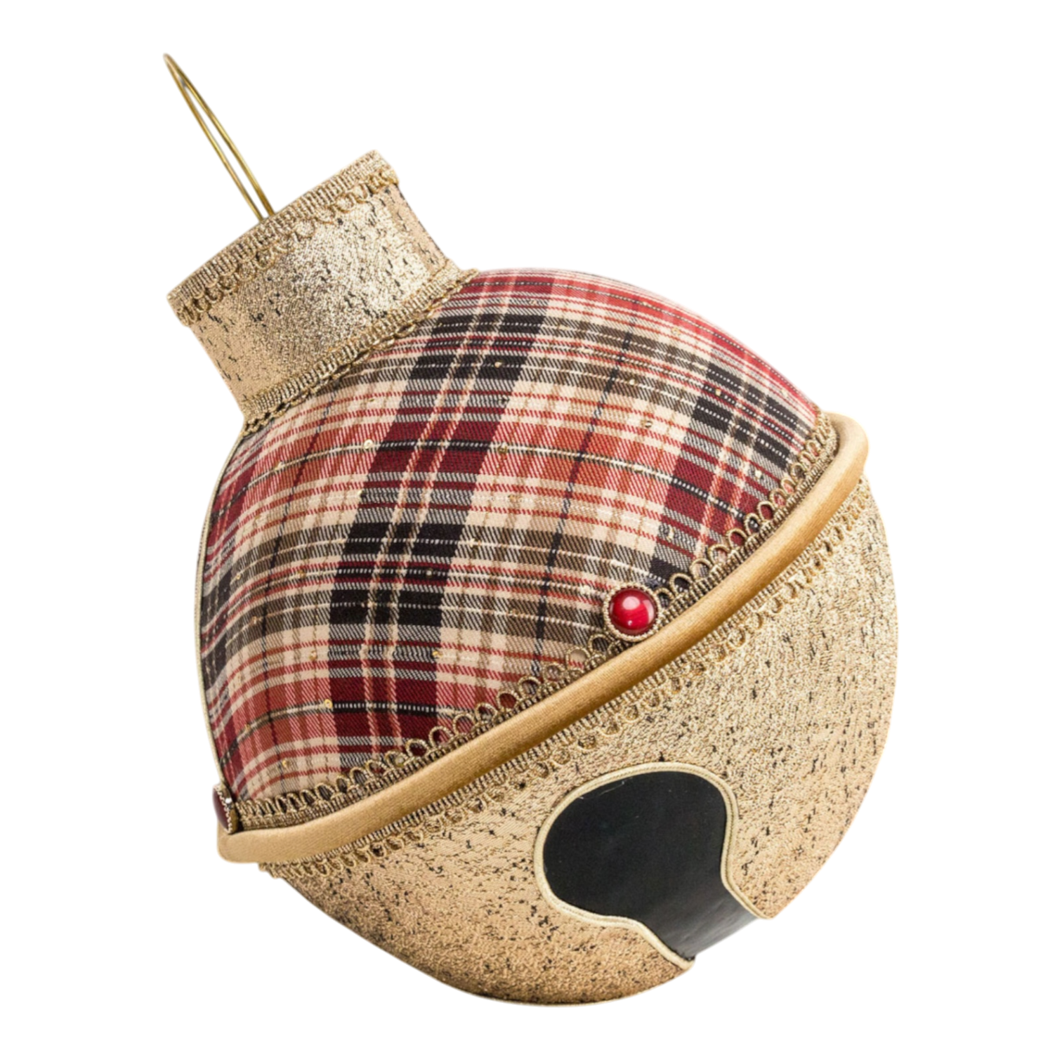 Table Top Bauble, Burgundy Tartan, 30CM