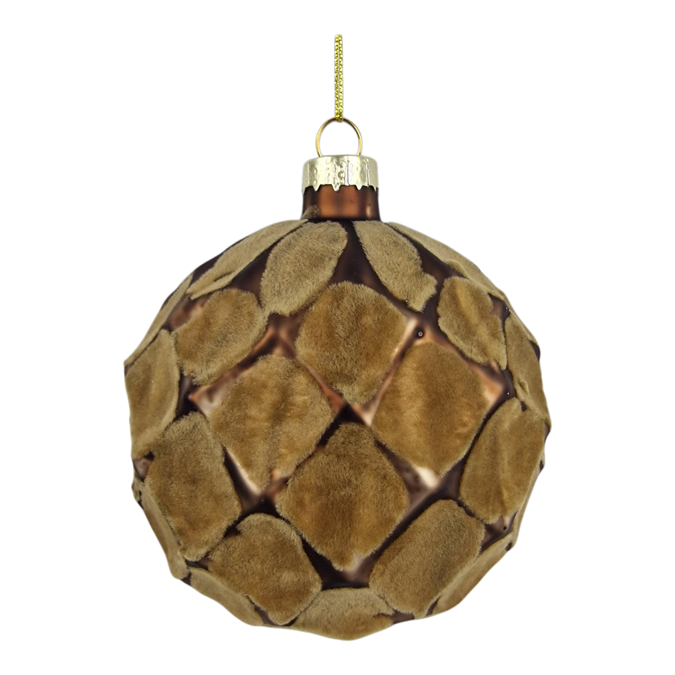 Thumbnail: Velvet Copper Glass Bauble - Set of 6