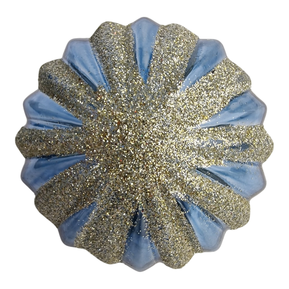 Thumbnail: Glass Bauble, Blue and Champagne - Set of 6
