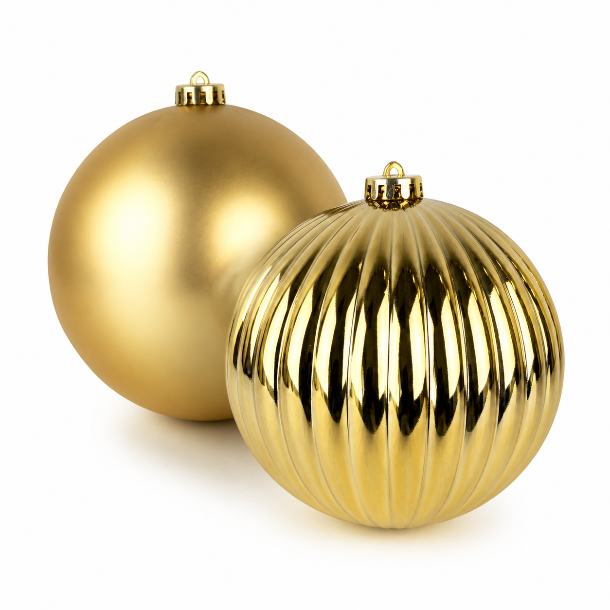 Gold Shatterproof Baubles (15cm) – Pack of 2