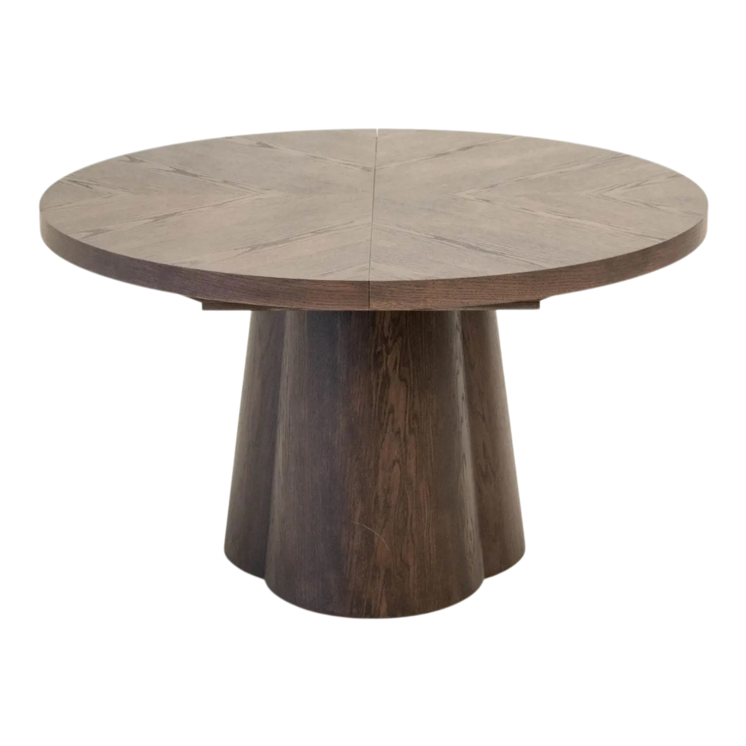 Malmo Bergan Round Extending Dining Table – Brown Oak