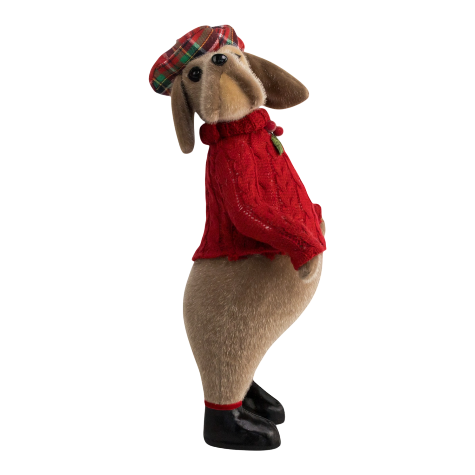 Standing Christmas Dog Decoration in Red Jumper, 45CM