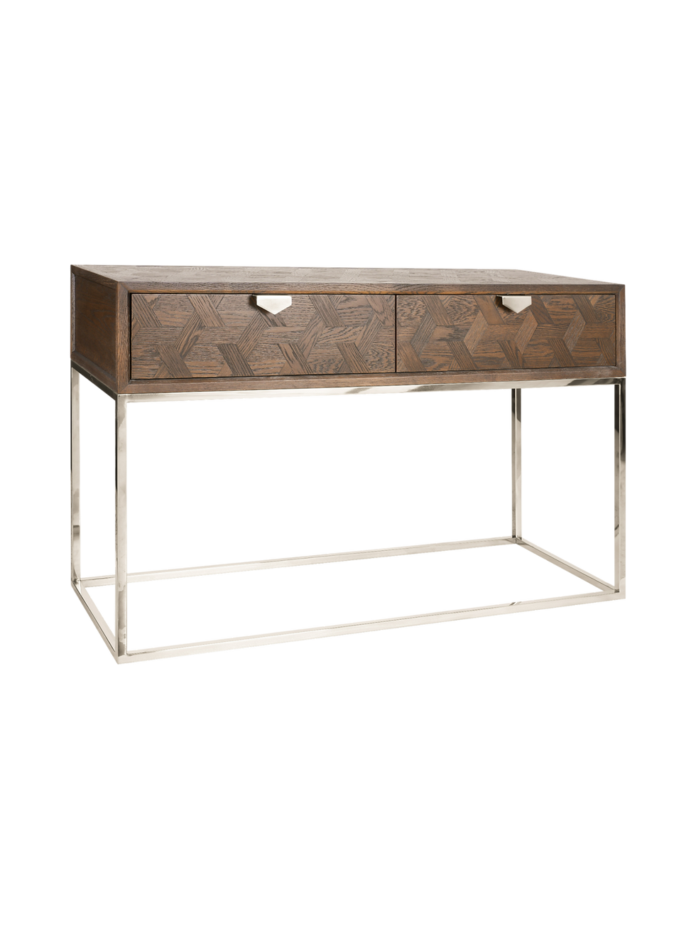 Thumbnail: Jorge 2 Drawer Console Table Brown / Silver