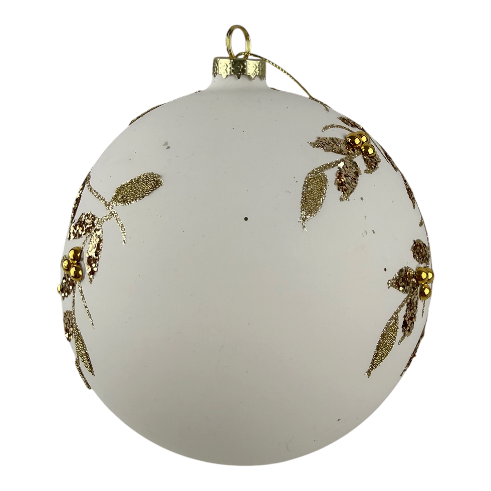 Thumbnail: White Large Glass Bauble, 15cm