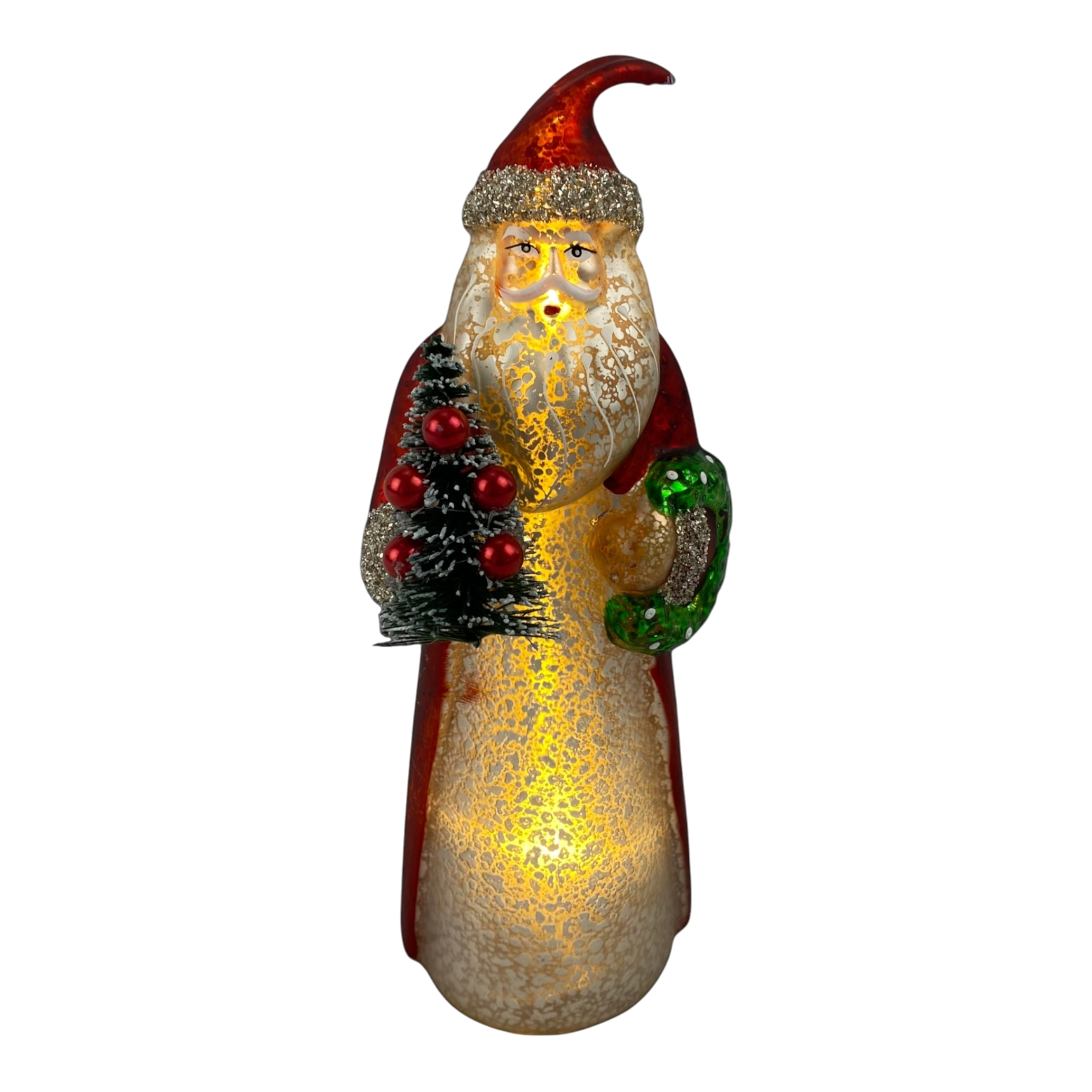 Glass Light Up Santa