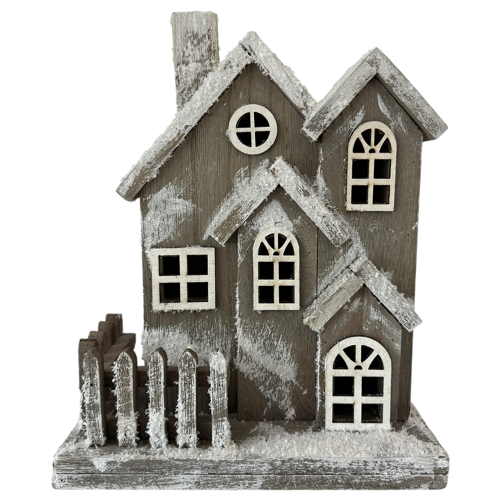 Thumbnail: Frosted Wooden Christmas House – 27.5 cm