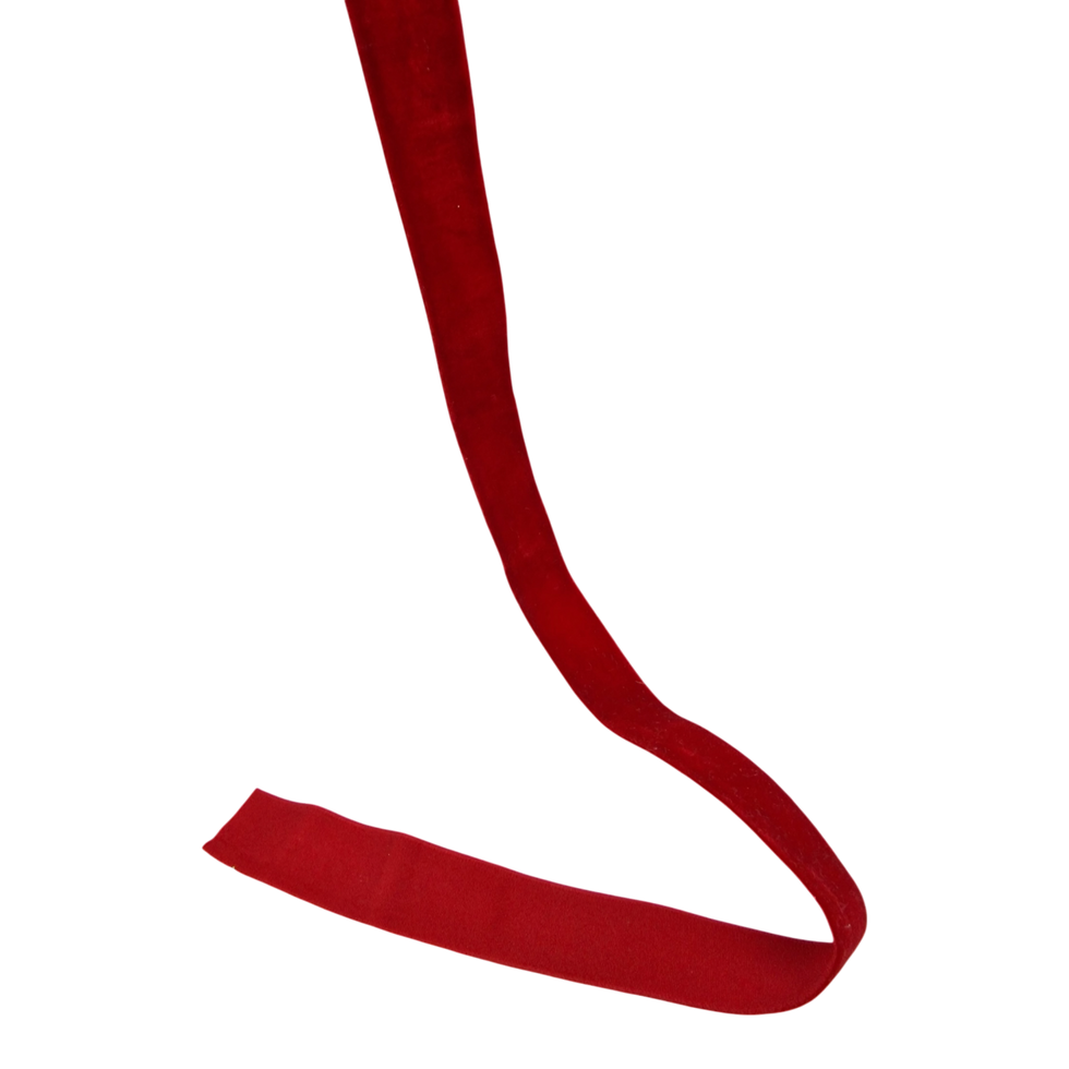 Thumbnail: Slim Velvet Ribbon, Red, 7/8" * 5M
