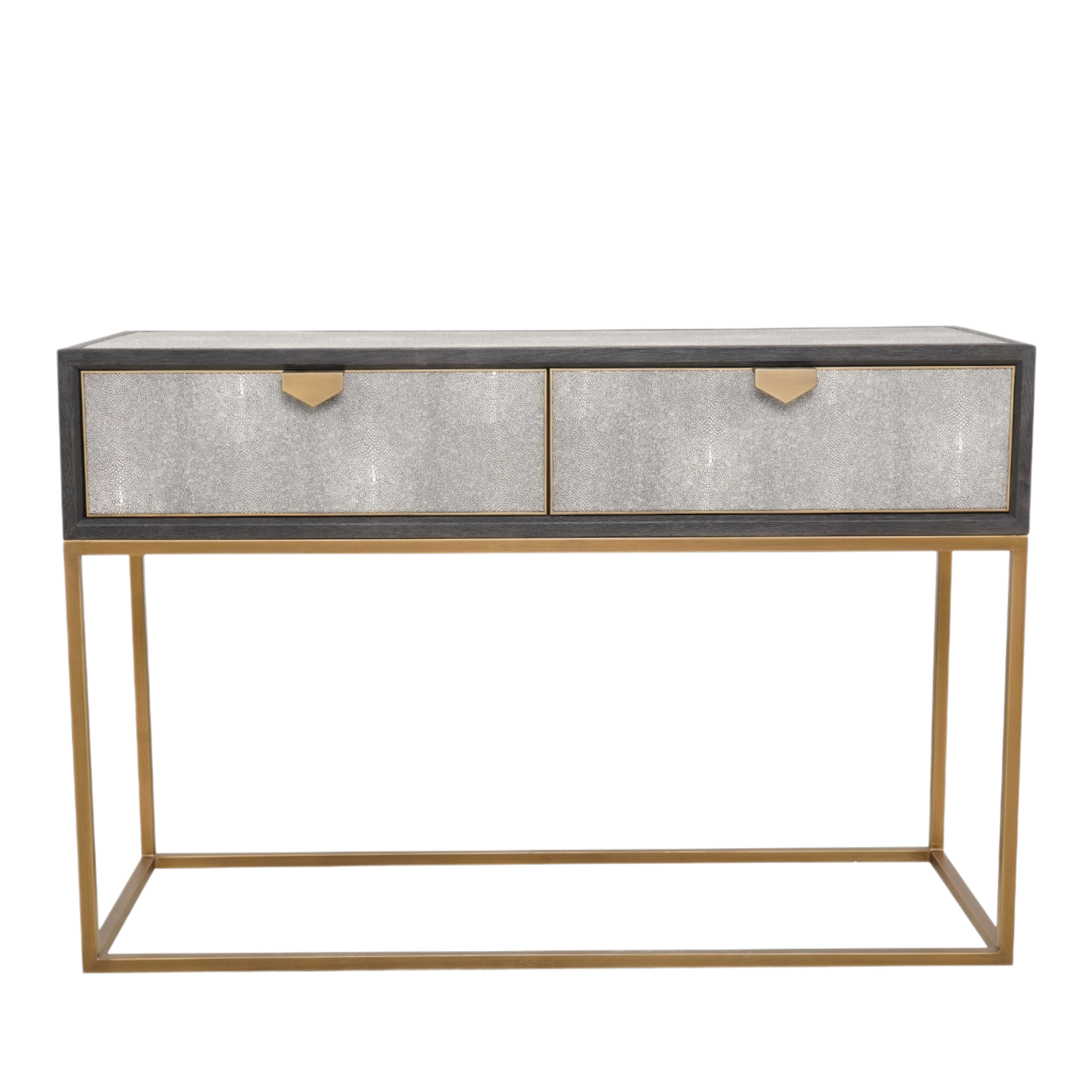 Jorge 2 Drawer Console Table Shagreen / Black / Brass