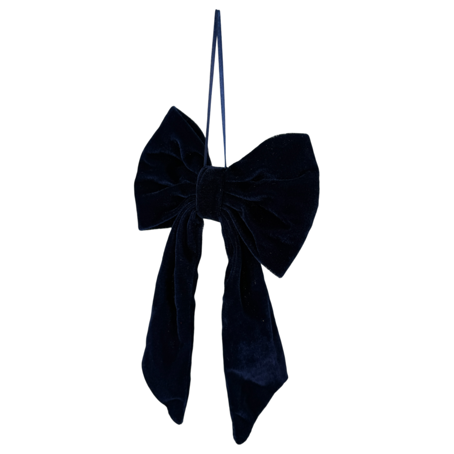 Navy Velvet Hanging Bow
