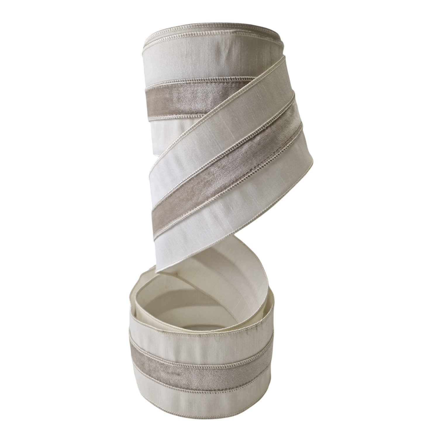 Velvet Candy Ribbon, Ivory, 4" 10M