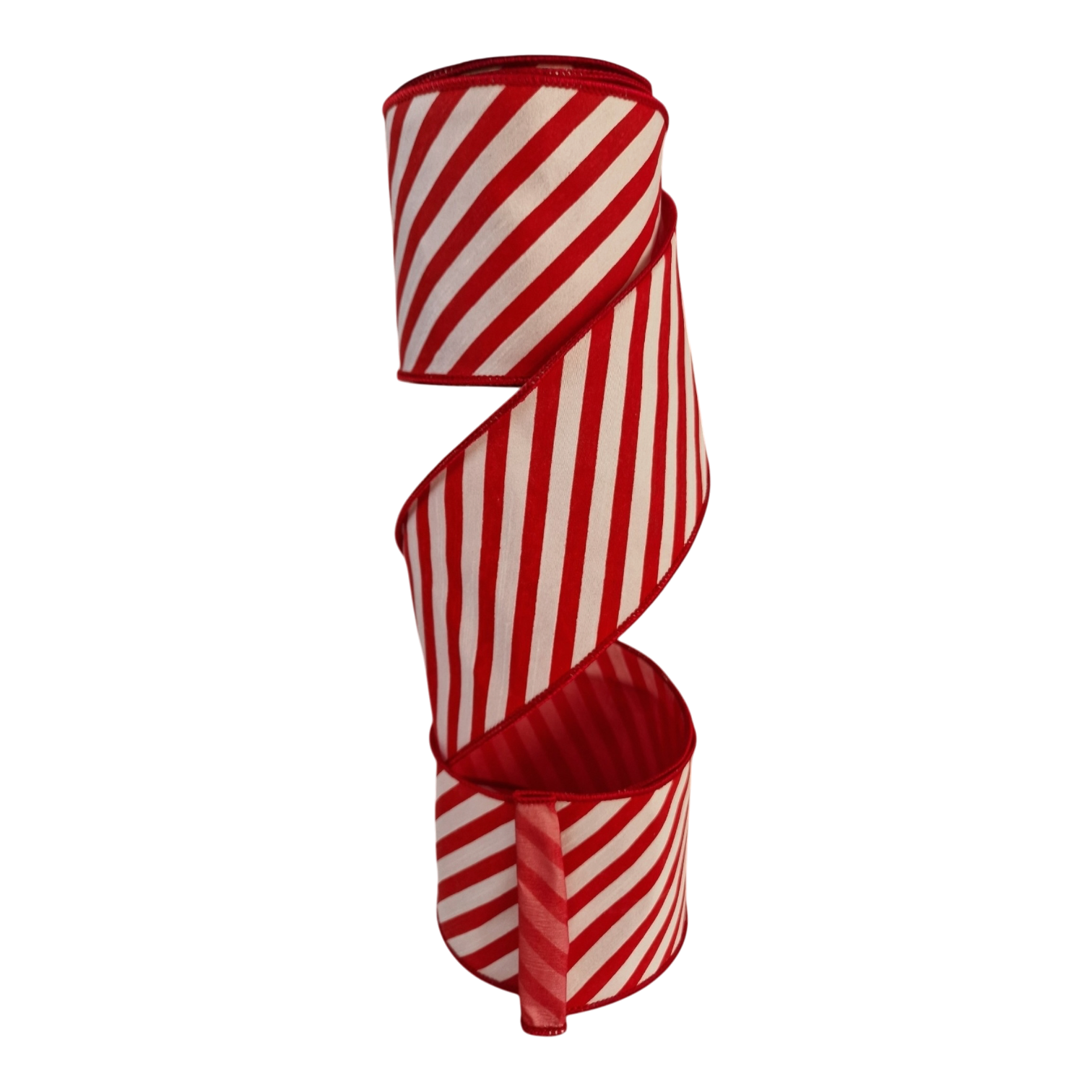 Red and White Striped Ribbon, 4" 10M
