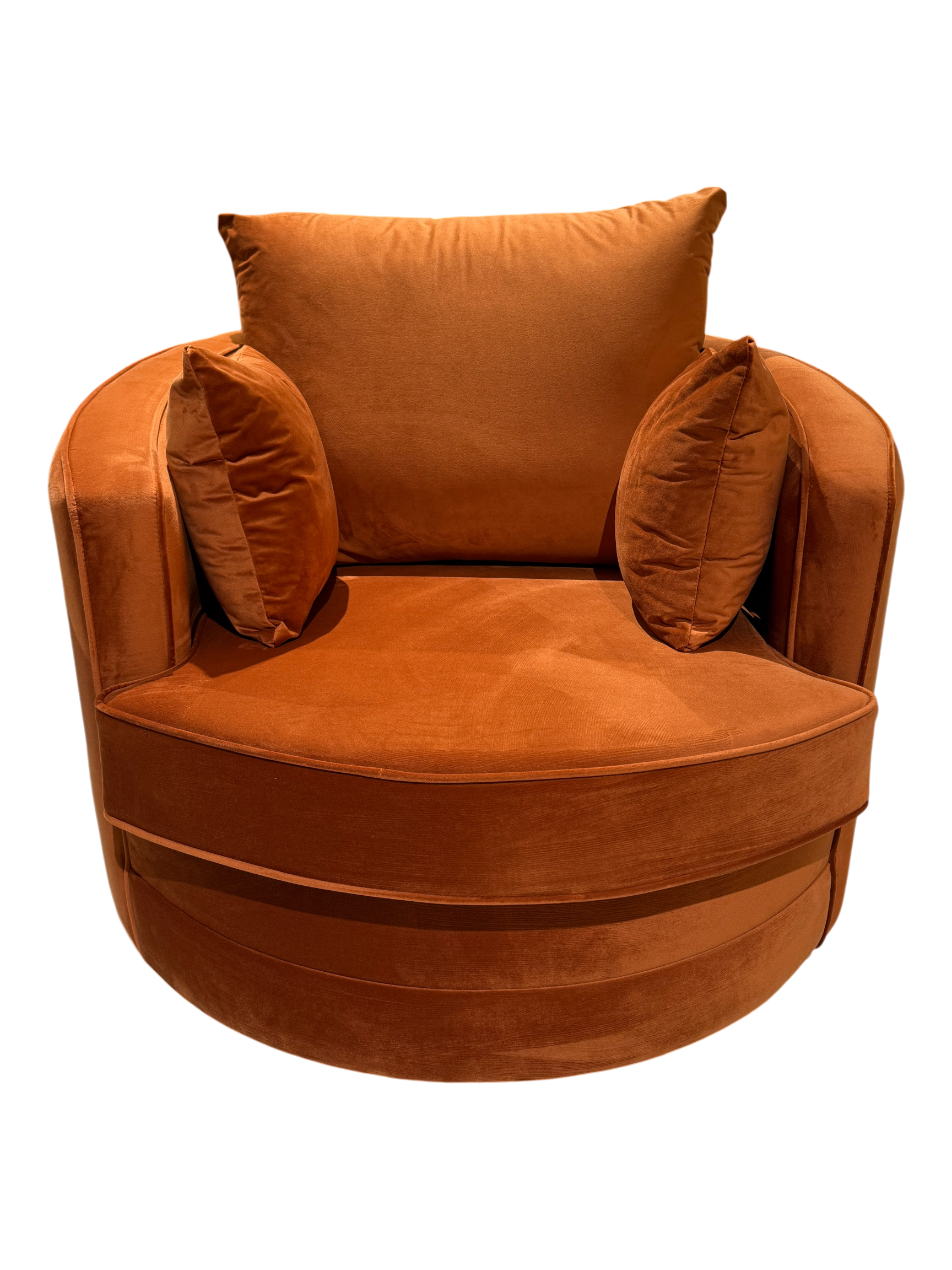 Gabby Velvet Rust Swivel Chair