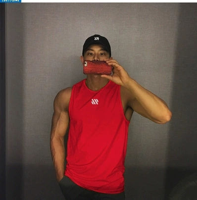 Miniatura: Summer Men's Gym Tank Top Fitness Training Clothing Quick-drying Loose Bodybuild