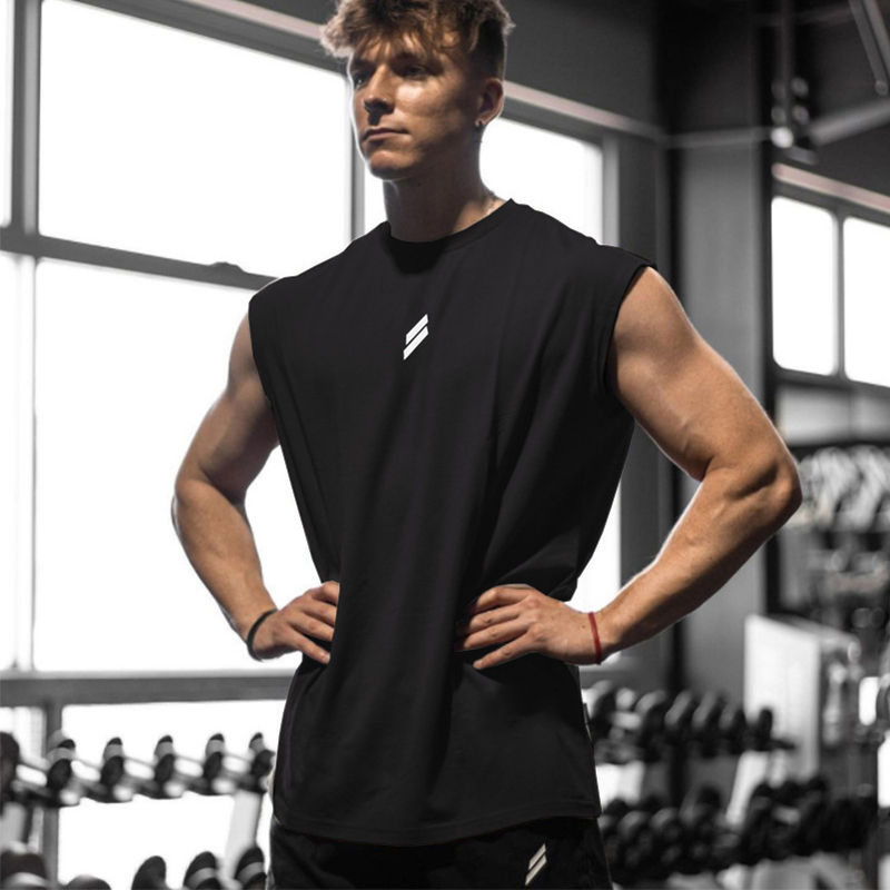 NEW Summer Fitness Sports Tank Top Men Breathable Loose Mesh Training Sleeveless