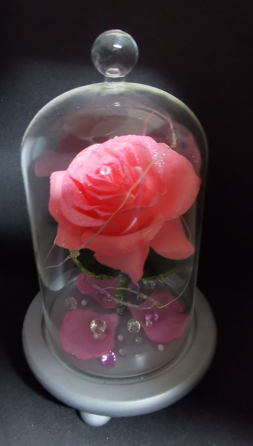 Thumbnail: Rose in a Bell Jar LED Lamp