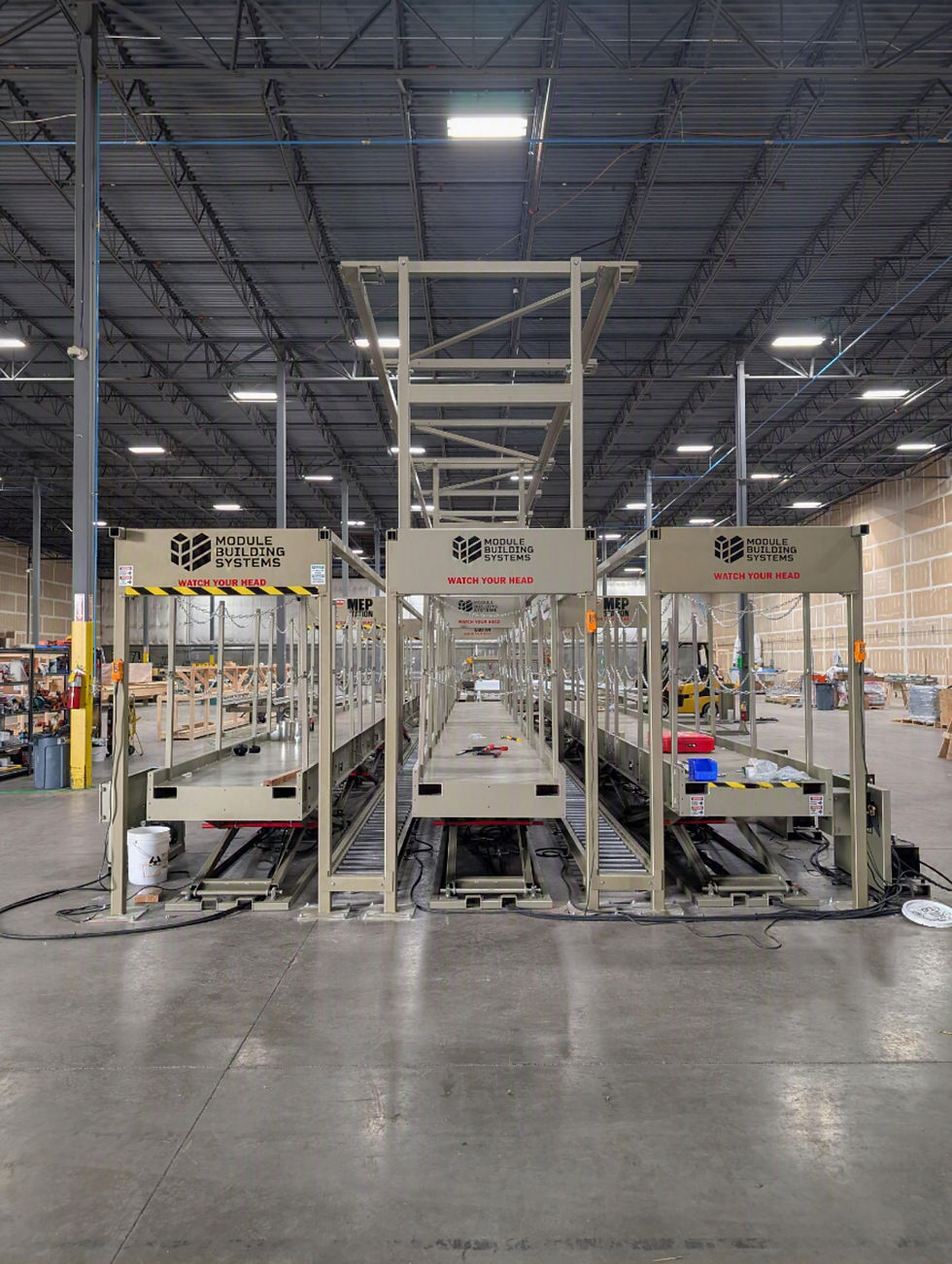 MBS panel production stations inside the 40,000 sq ft CNC manufacturing facility in St. Louis
