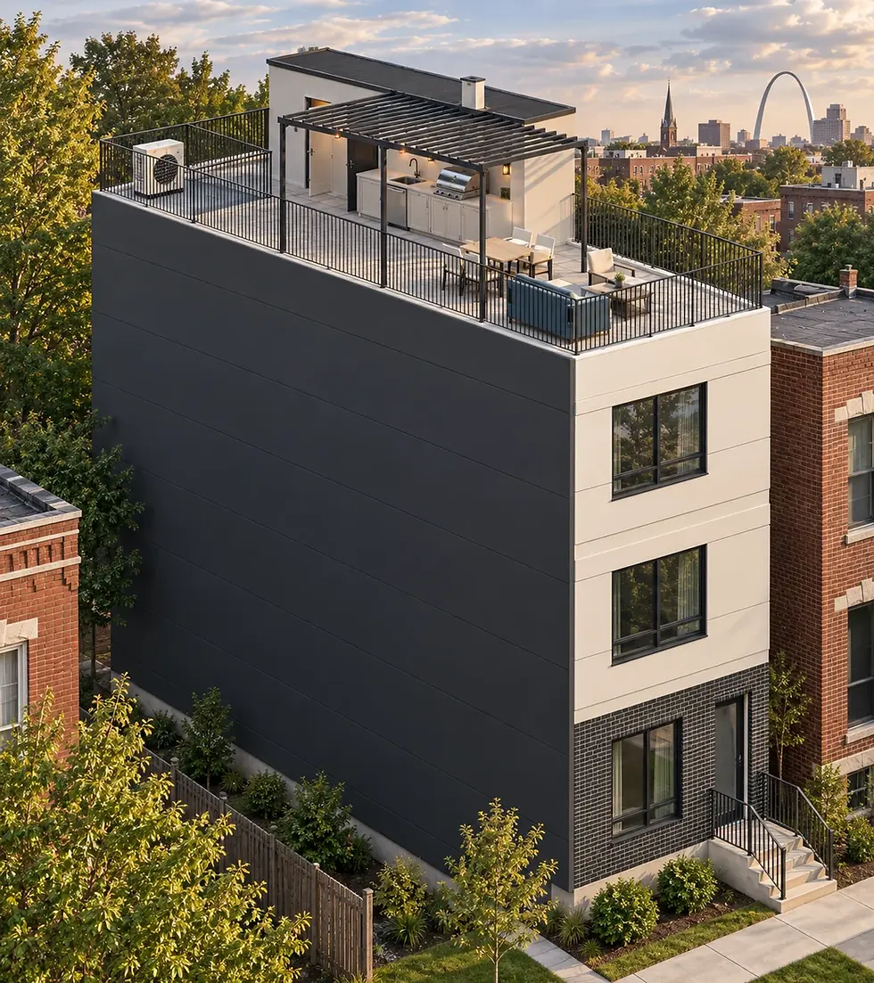 Narrow Roof Deck Home exterior concept