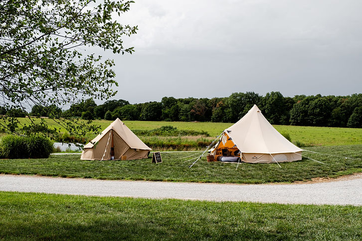 2 outdoor glamping tents