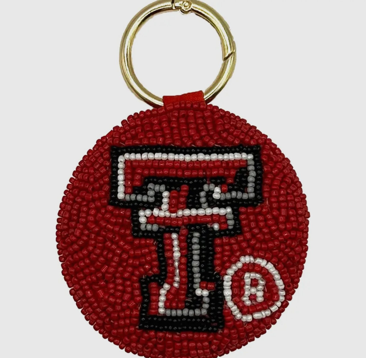 Texas Tech Beaded Keychain 