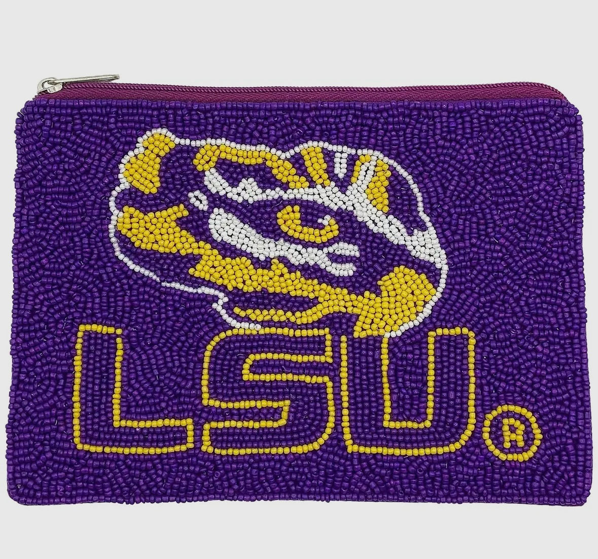 LSU Tiger Eyed Beaded Pouch 