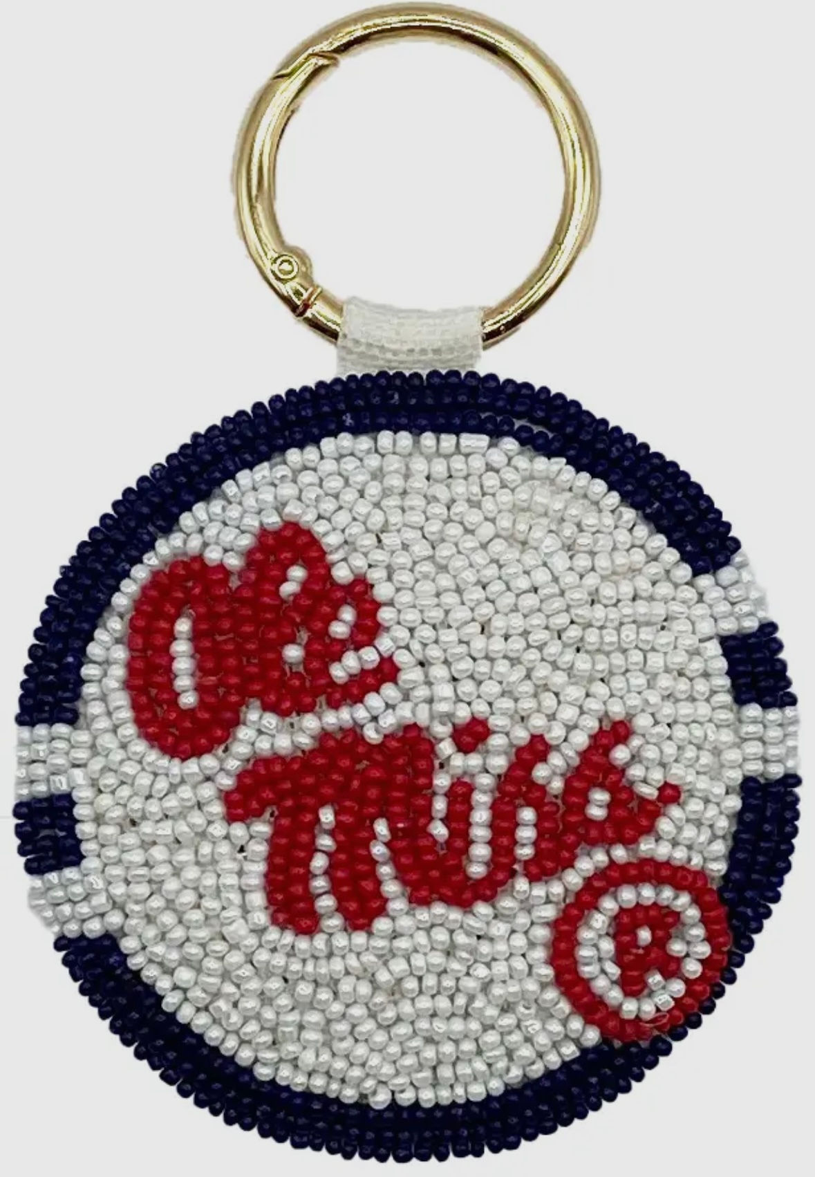 Ole Miss Beaded Key Chain 
