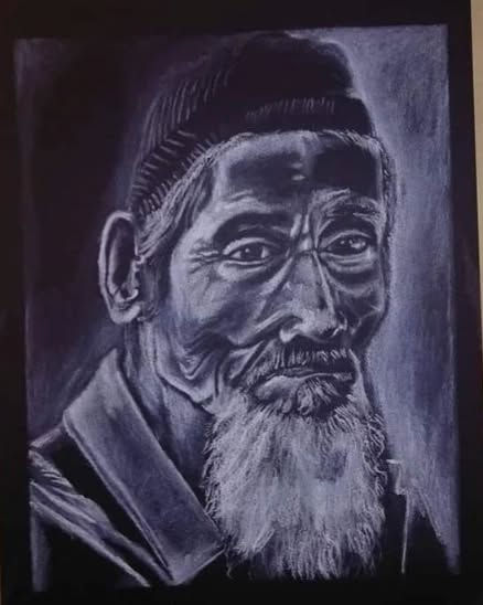 Size: 9x12 Inches on Black Paper
Medium/Material: White and Black Charcoal, and White Gel Pen
Year Completed: 2017