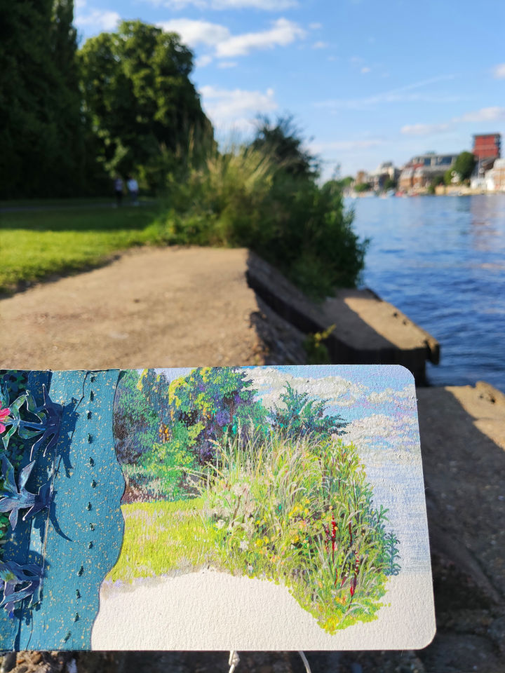 Day of talking to the goose by the Thames.