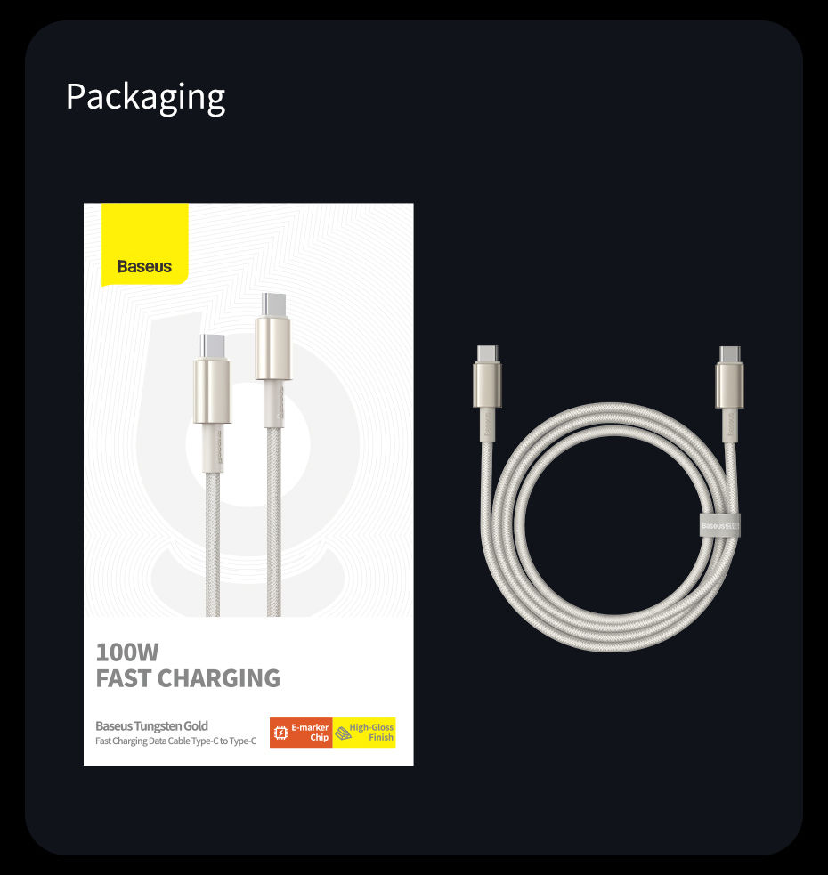 Thumbnail: Baseus 100W Type C Cable For iPhone 15 USB C PD Fast Charging Charger Wire Cord 