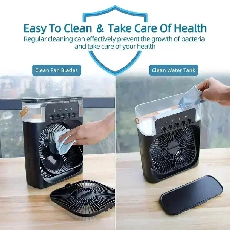 Thumbnail: Portable Humidifier Fan Air Conditioners USB Electric Fan LED Night Light Water 