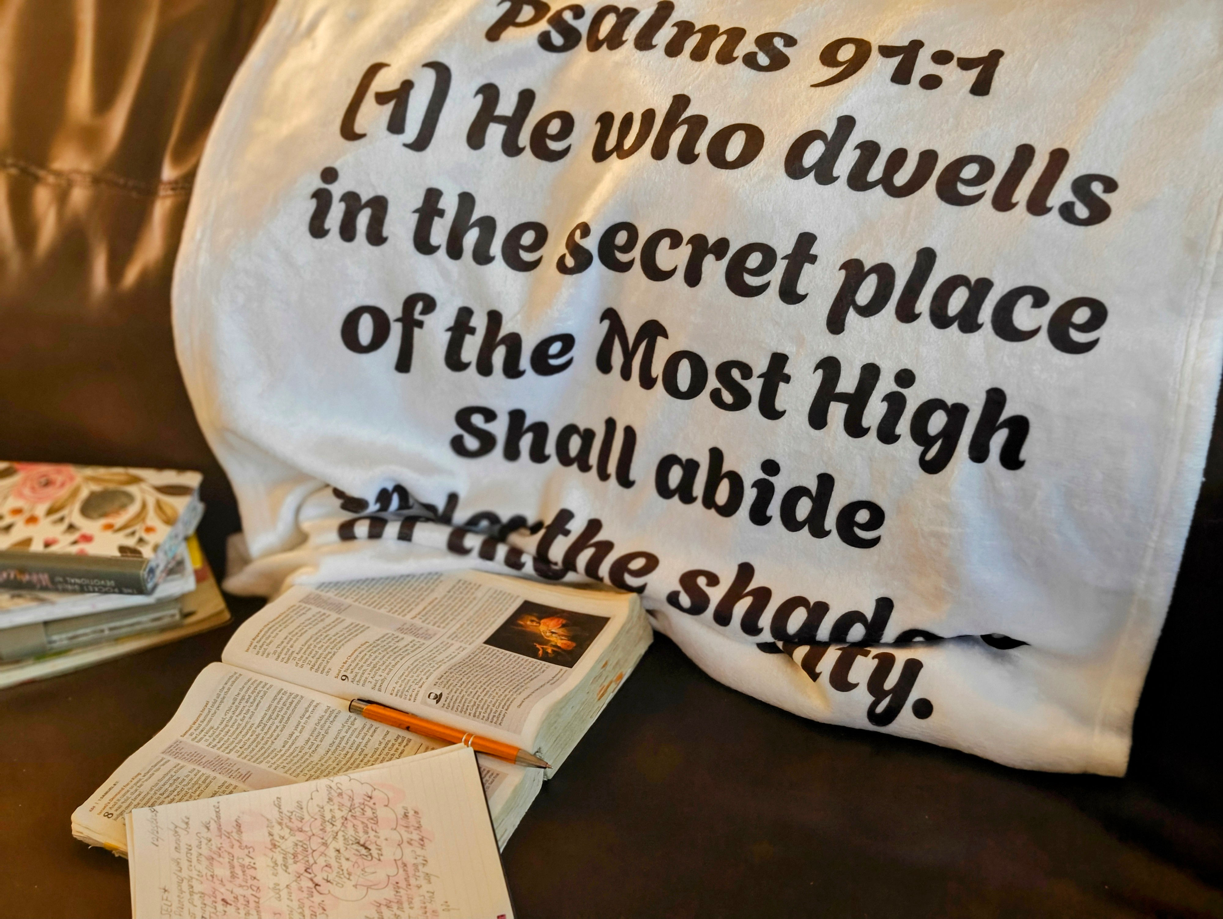 Psalm 91 Cozy Fleece Blanket