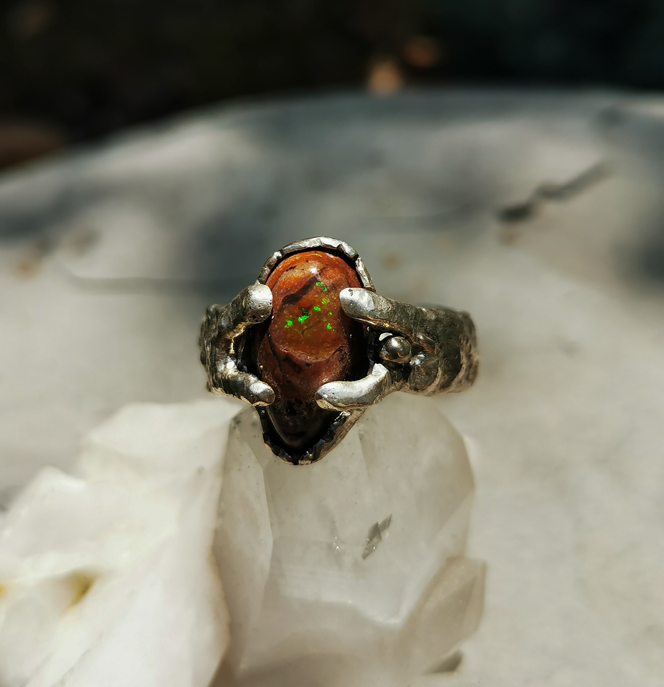 Cernunnos - Schmelzring mit Boulderopal