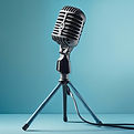 microphone on an ombre light blue background.jpg