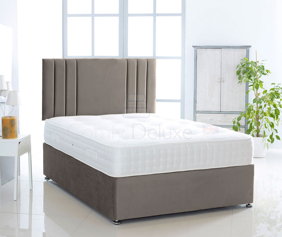 Thumbnail: Plush Velvet Ottoman Bed with Memory Sprung Mattress & Savannah Headboard