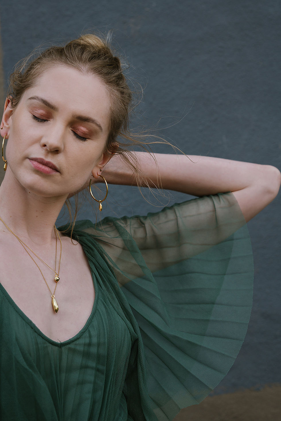Thumbnail: Gold Large Nova Hoop Earrings