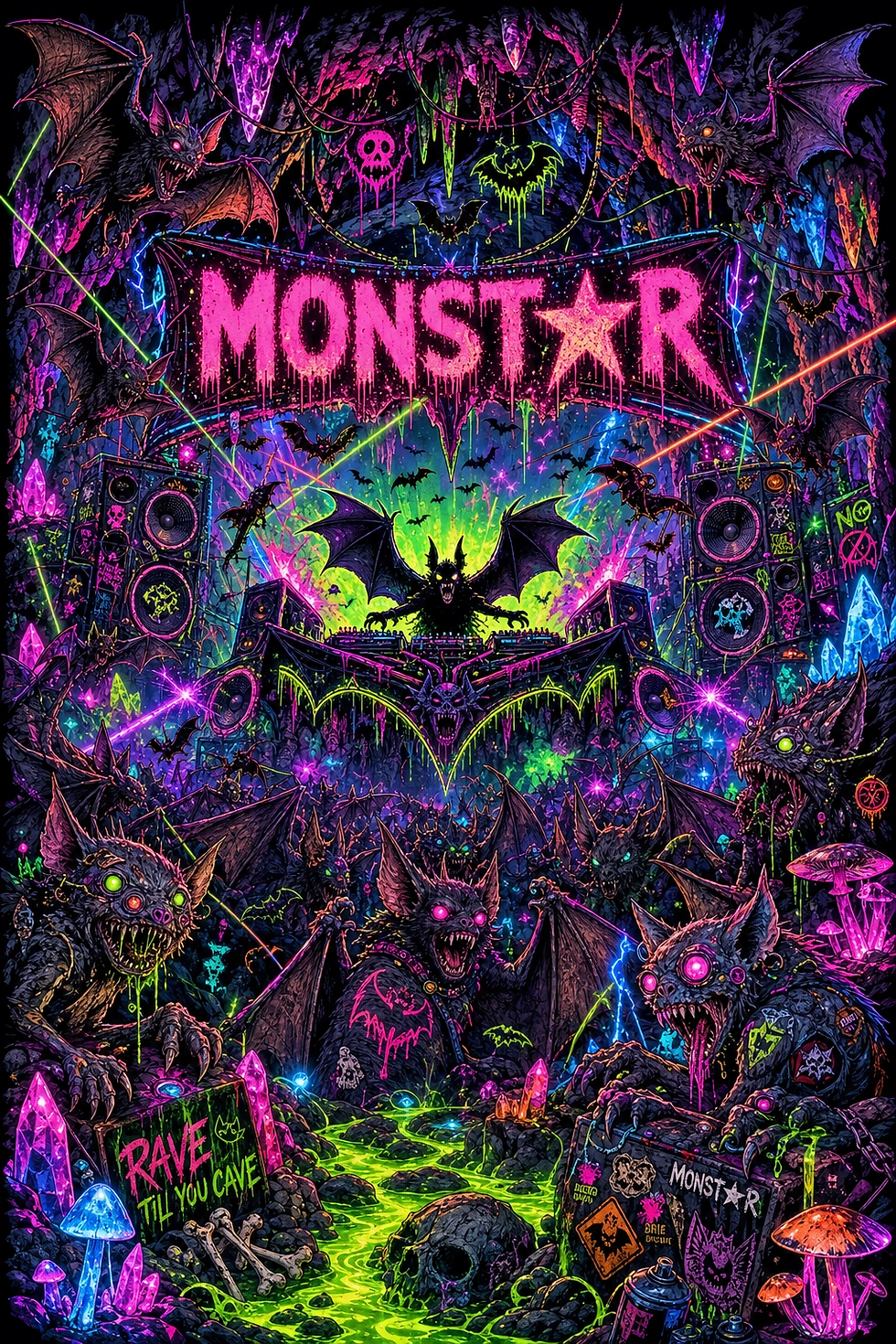 Thumbnail: Neon Cave Freaks Tee C