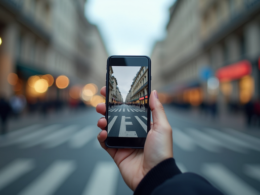     Responsive website on a smartphone in urban setting