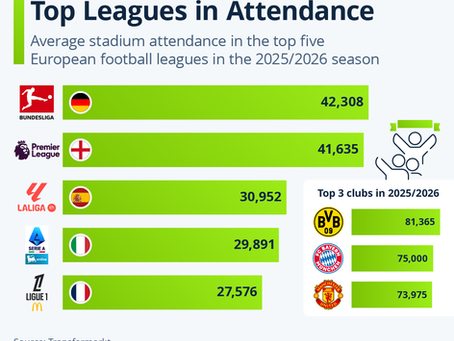 Bundesliga Leads Europe's Top Leagues in Attendance