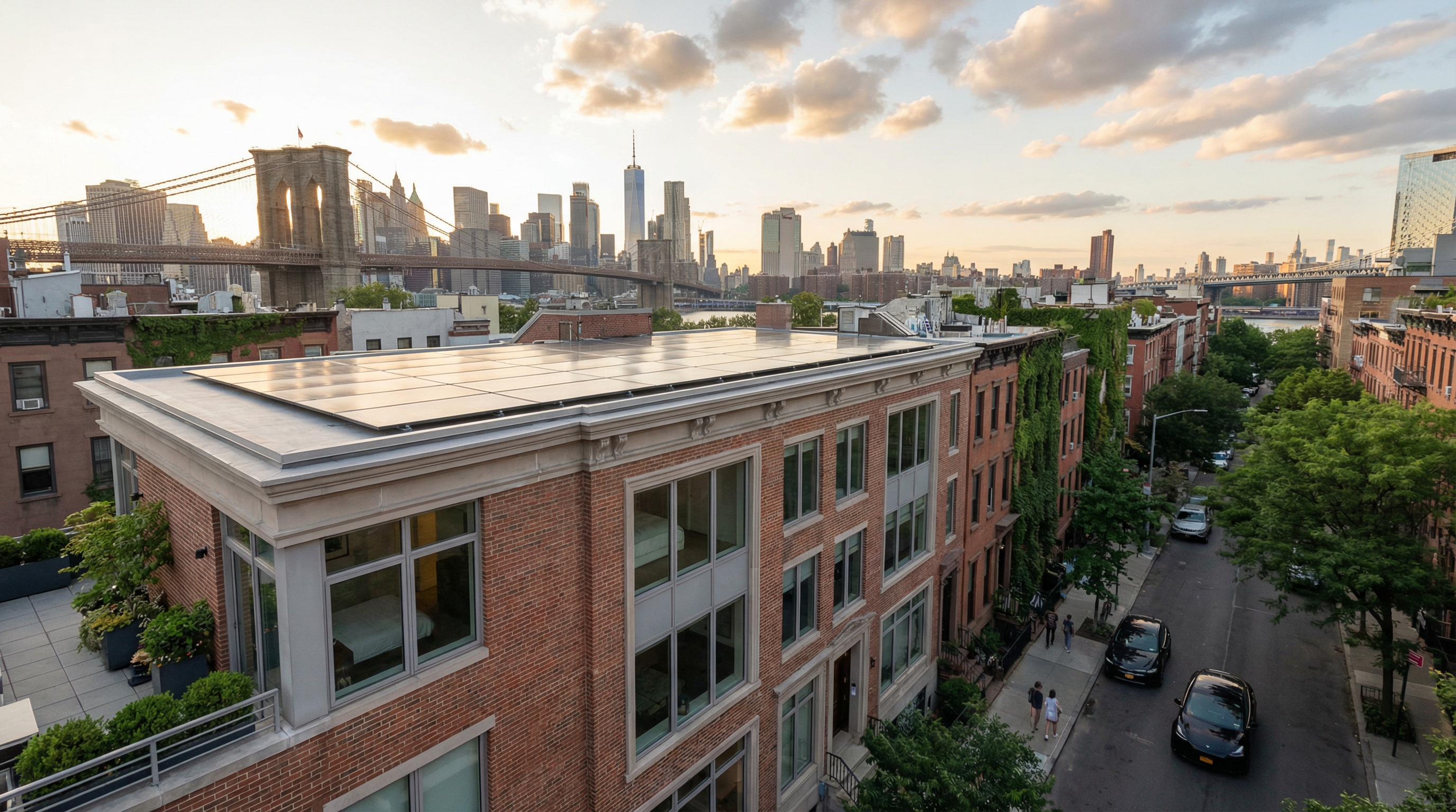 Home exterior with sunlight