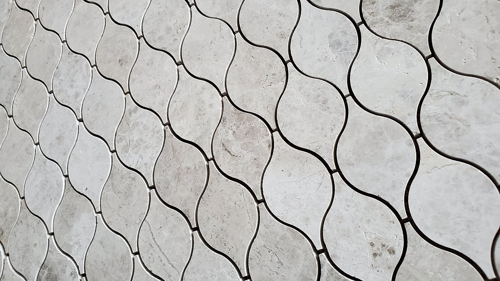 Thumbnail: Lemon Silver Shadow Honed Marble Waterjet Mosaic Tile