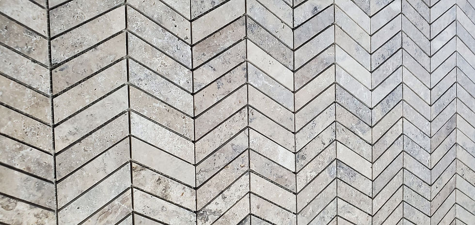 Thumbnail: Chevron Latte Honed Travertine Mosaic Tile