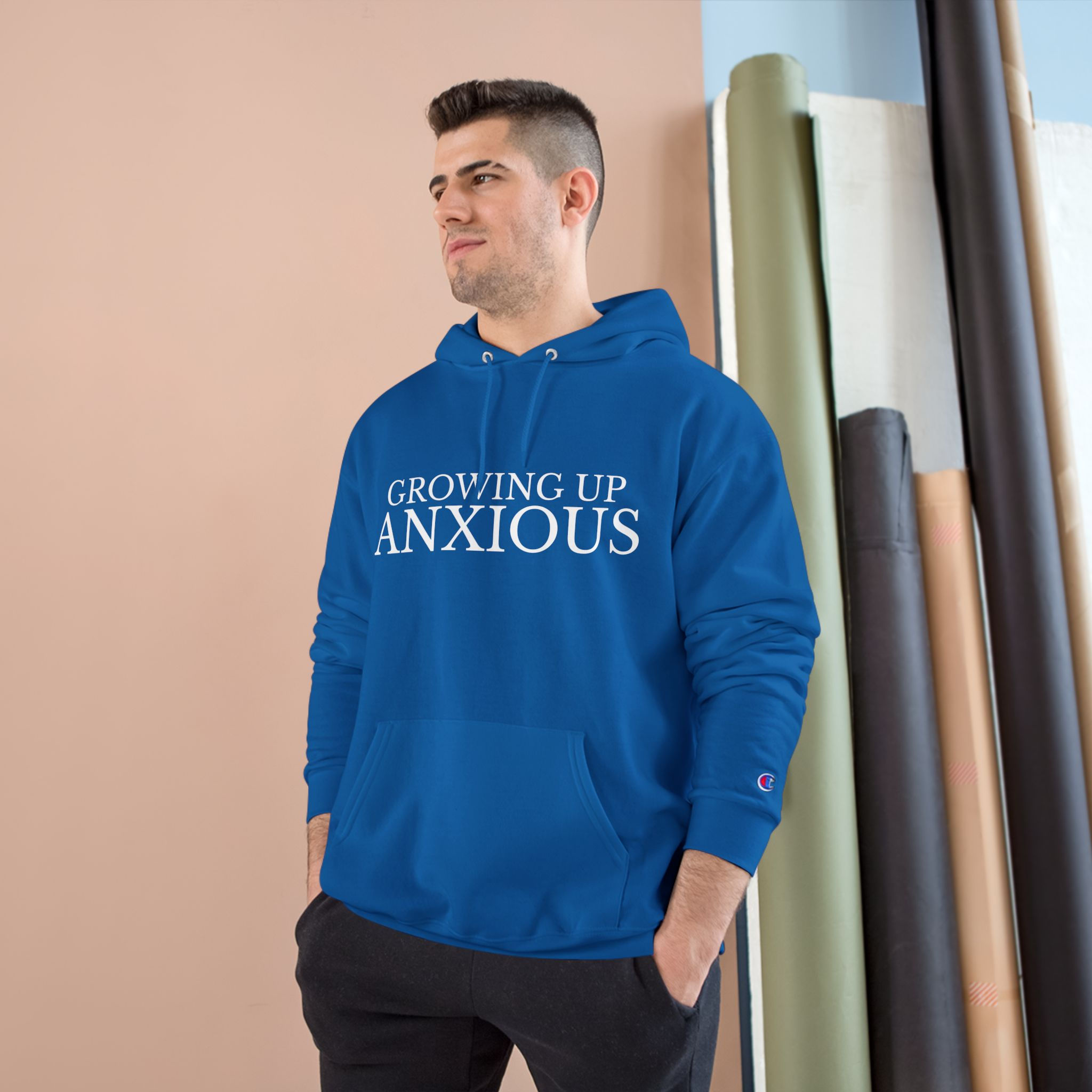 Growing Up Anxious Champion Hoodie