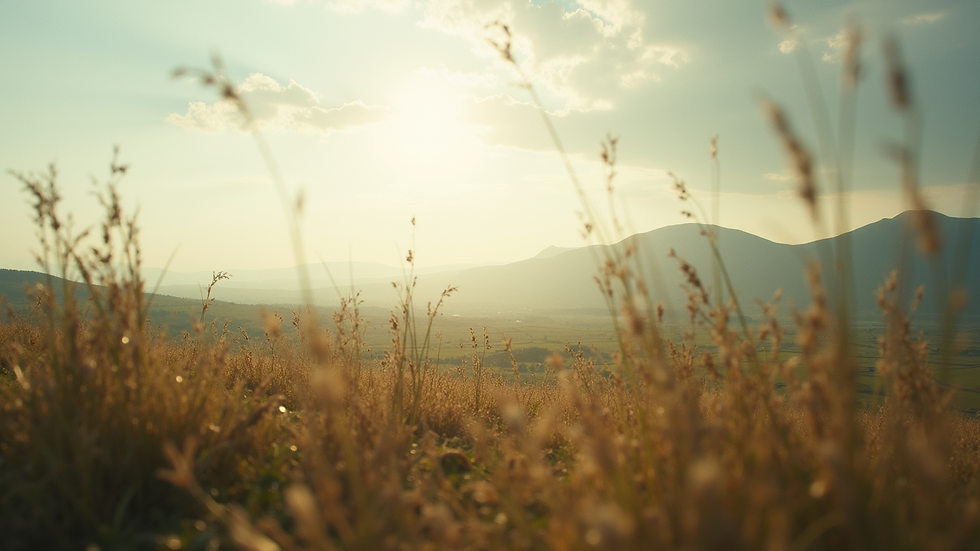 Wide angle view of a serene nature landscape