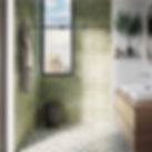 Sliding barn door style shower doors in matte black