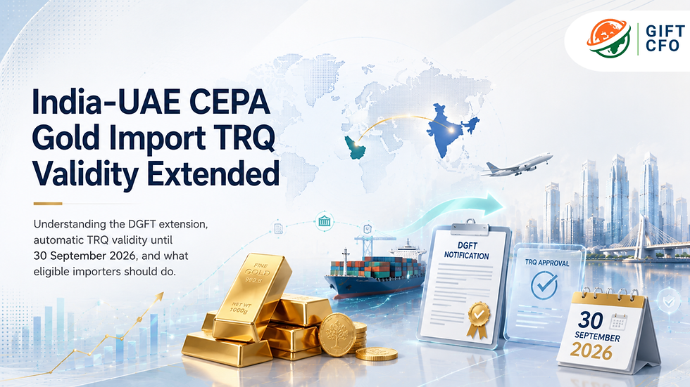 India UAE CEPA Gold Import Validity Extended