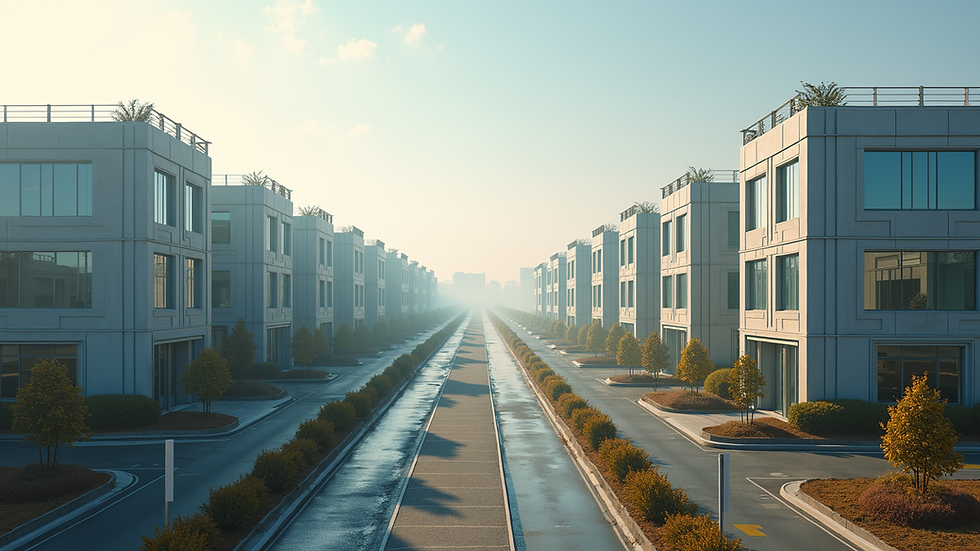 Wide angle view of a developing area in a special economic zone
