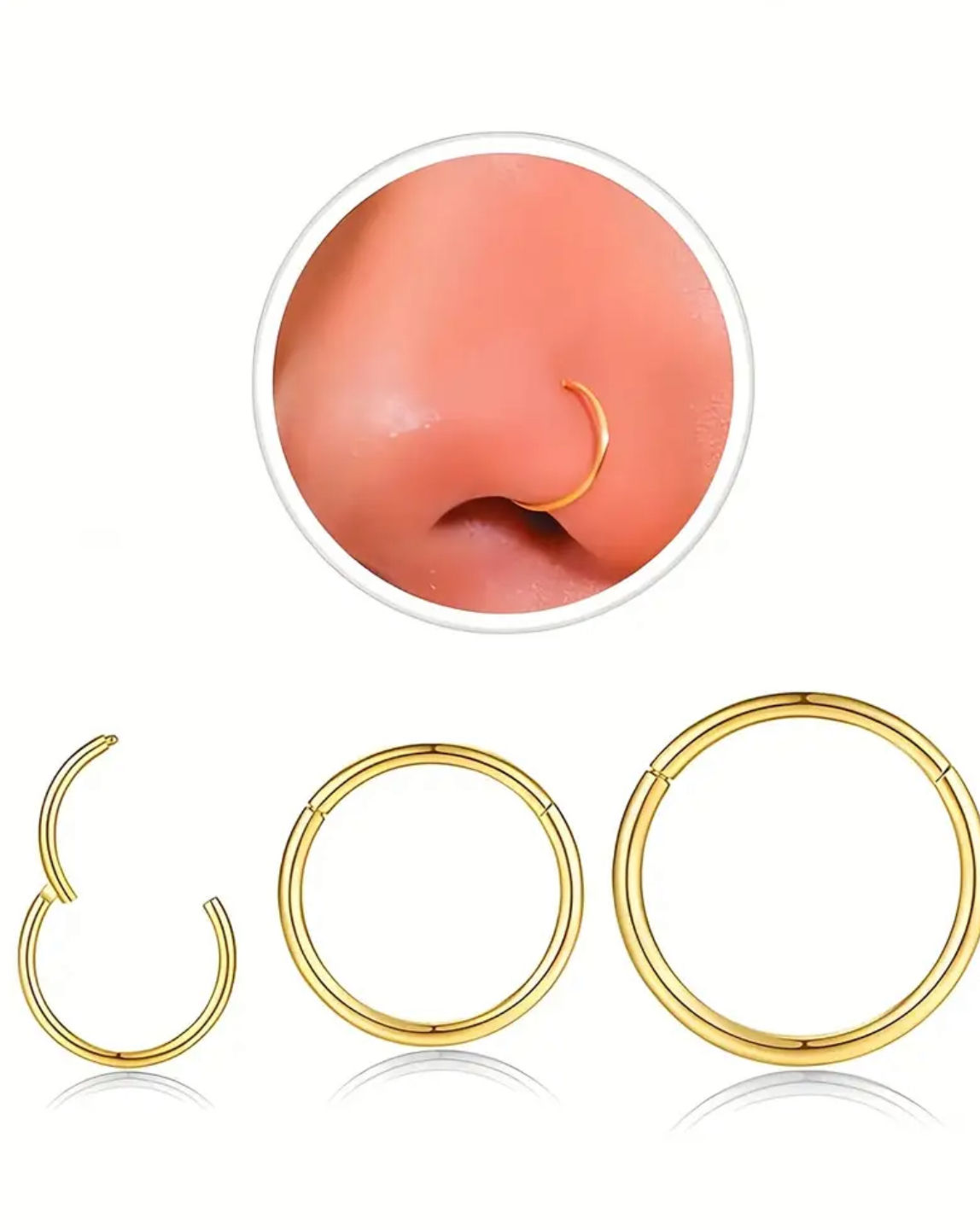 Gold titanium hinged rings