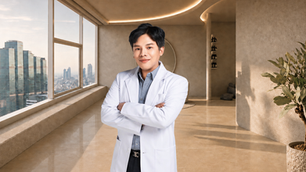 หมอในชุดคลุมสีขาวยืนอยู่ด้านหน้าอุปกรณ์ทำศัลยกรรม Facetite Turbo และ Morpheus Burst ที่คลินิก Sol. Wellness Clinic พร้อมข้อความ "ถอดรหัสการดึงหน้าชั้น SMAS และสลักกรอบหน้าพรีเมียม" ในบรรยากาศหรูหราและทันสมัย