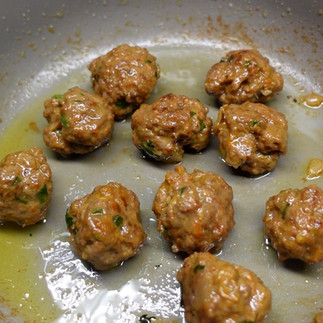 cooked lamb mince meatballs ready to be served and eaten