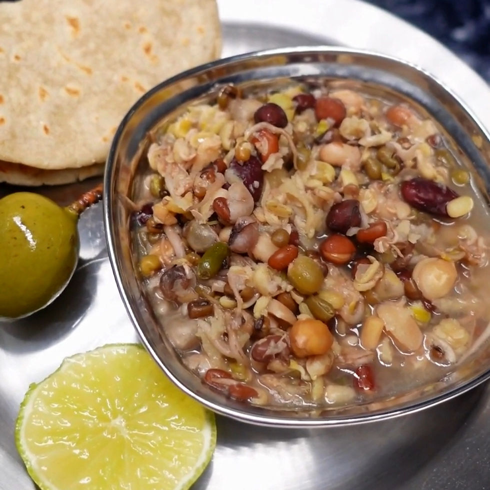 Gujarati Nori Nem Sprouted Pulses Vadhu Fasting Vrat Recipe